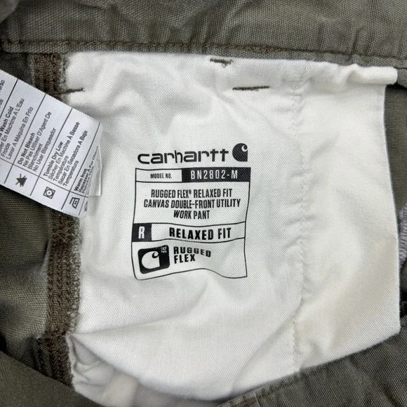 Carhartt Pants Mens 38x30 Gray Rugged Flex Double Front Utility Canvas Work - Picture 4 of 13